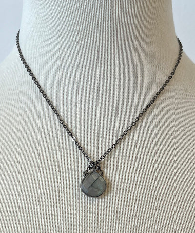 Labradorite drop necklace