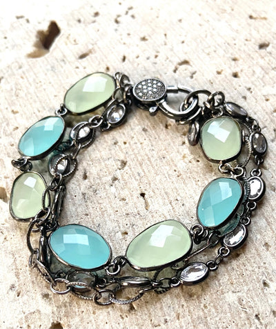 Multi-strand gemstone bracelet