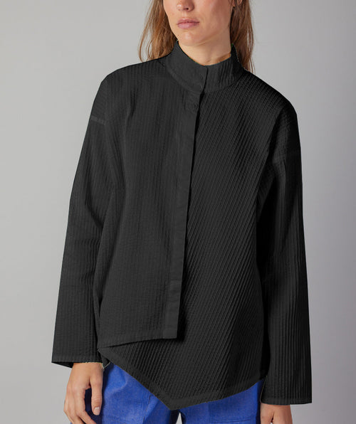 Asymmetrical Cotton Pintuck Shirt - Premium tops from Yacco Maricard - Just $360! Shop now at Mary Walter
