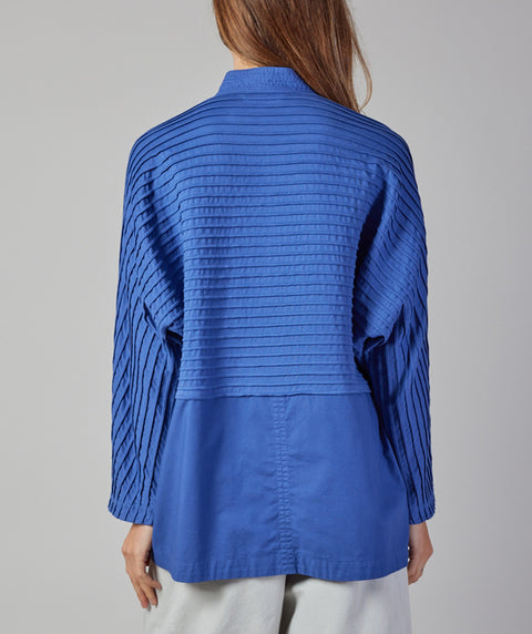 Cotton Jersey Shirt Jacket Oxford Blue