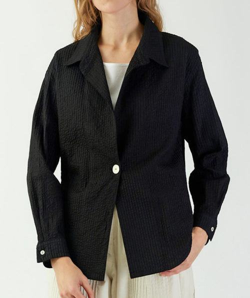 Pintuck Cotton Lawn Jacket Black - Premium jackets from Yacco Maricard - Just $390! Shop now at Mary Walter