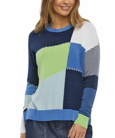 Patchwork Pullover Blues