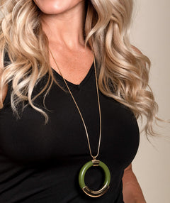 Zara Circle Pendant Necklace - Premium necklaces from Mary Walter - Just $50! Shop now at Mary Walter