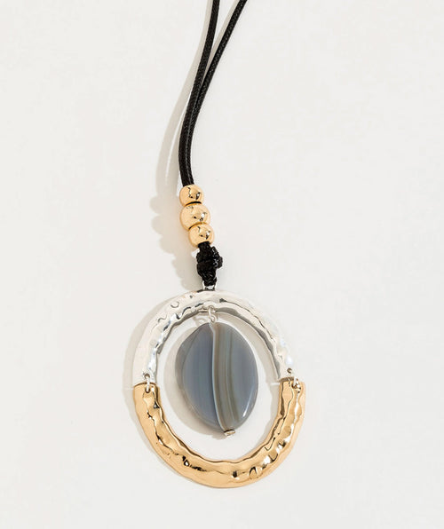 Zella Two Tone Gemstone Necklace - Premium necklaces from Mary Walter - Just $50! Shop now at Mary Walter
