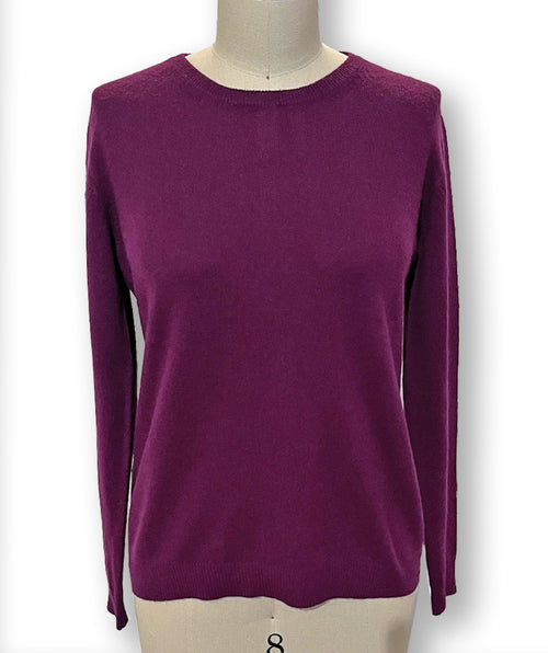 Fitted crew neck cashmere sweater Mulberry - Premium sweaters from Edinburgh - Just $84! Shop now at Mary Walter