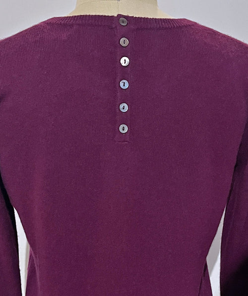 Jersey ajustado de cachemir con cuello redondo Mulberry 
