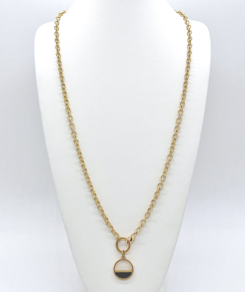 Open circle gold necklace