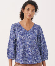V-neck granite print tee
