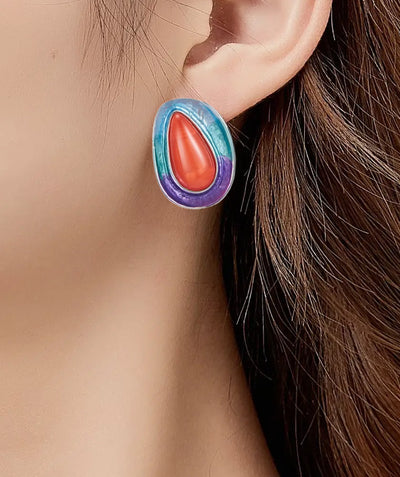 funky oval earring