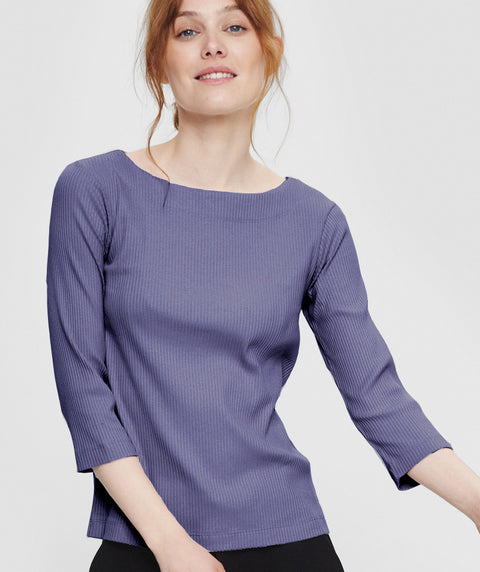 Rib Knit Tee Blueberry
