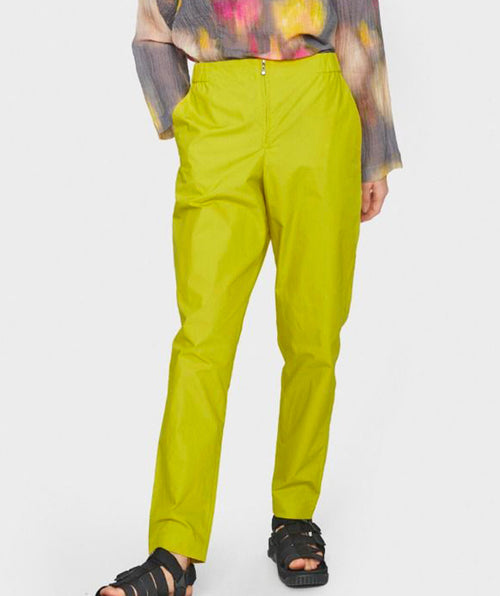 Narrow Zip Poplin Pant Citronelle - Premium pants from Bitte Kai Rand - Just $87.20! Shop now at Mary Walter