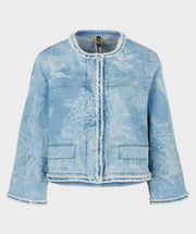 Bleached Floral Denim Jacket