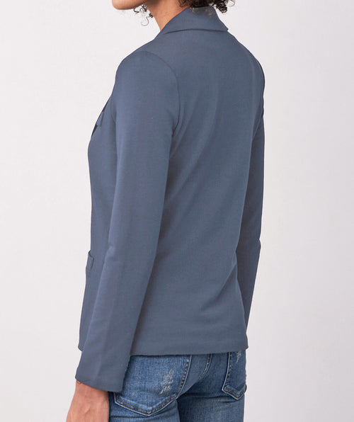 Knit blazer denim blue - Premium jackets from Repeat Cashmere - Just $79.20! Shop now at Mary Walter