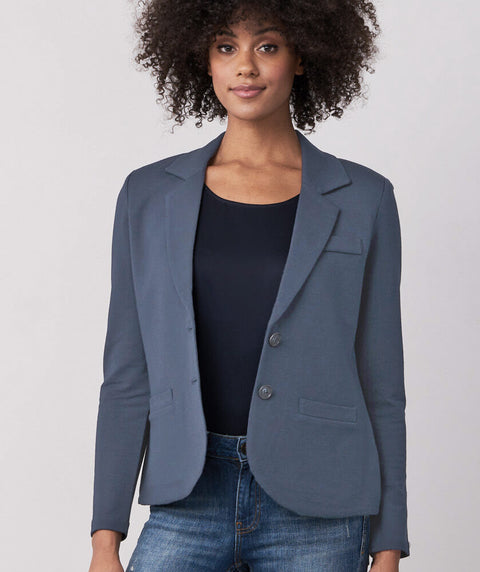 Knit blazer denim blue