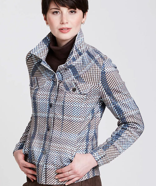 Plaid Shacket Blue - Premium jackets from Bylyse - Just $96! Shop now at Mary Walter
