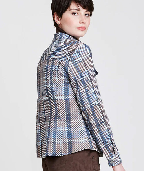 Plaid Shacket Blue - Premium jackets from Bylyse - Just $96! Shop now at Mary Walter