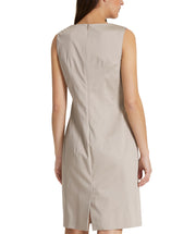 Essential polished cotton dress in Sand