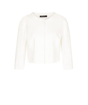 Short crepe knit one button jacket White