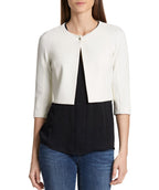 Short crepe knit one button jacket White - Premium jackets from Marc Cain - Just $116! Shop now at Mary Walter