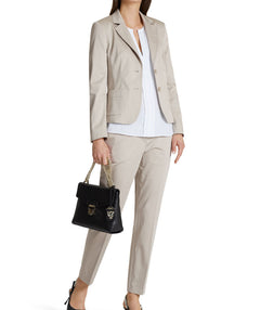 Essential polished cotton blazer Sand - Premium jackets from Marc Cain - Just $216! Shop now at Mary Walter
