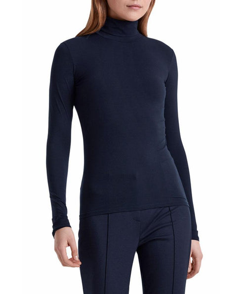 Babyskin Turtleneck Navy - Premium tops from Marc Cain - Just $198! Shop now at Mary Walter