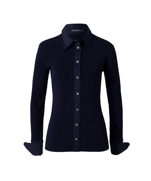 Babyskin blouse Navy - Premium tops from Marc Cain - Just $340! Shop now at Mary Walter