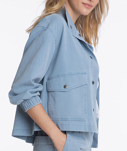 Snap Front Jacket Blue