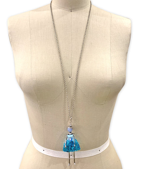 Fancy Lady necklace aqua/silver