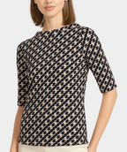 Geo Check Tee - Premium tops from Marc Cain - Just $115! Shop now at Mary Walter
