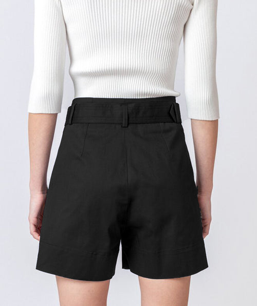 Belted Bermuda Shorts Black - Premium pants from ivko - Just $168! Shop now at Mary Walter