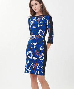 Contrast Inset Dress Sapphire - Premium dresses from Joseph Ribkoff - Just $103.20! Shop now at Mary Walter