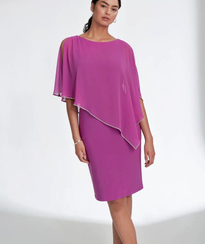 Sparkling Grape Shimmer Trim Capelet Dress