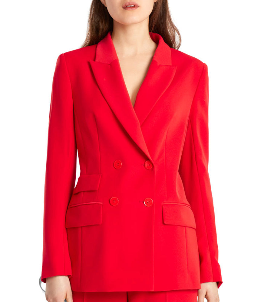 Double Breasted Blazer Fire Red – Mary Walter