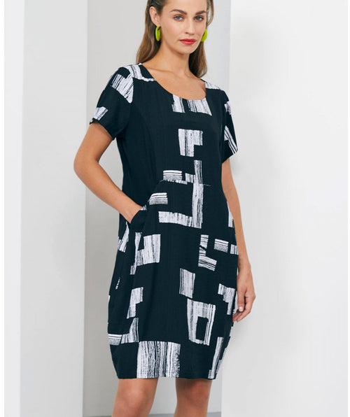 Bold Squares Dress - Premium dresses from Naya - Just $112! Shop now at Mary Walter