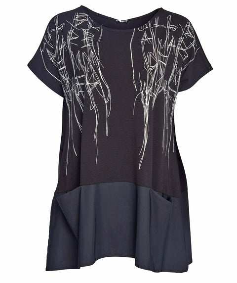Black and White Scribbles Top