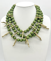 Green and Gold Bib Necklace