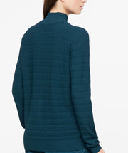 Grid Texture Mock Pullover