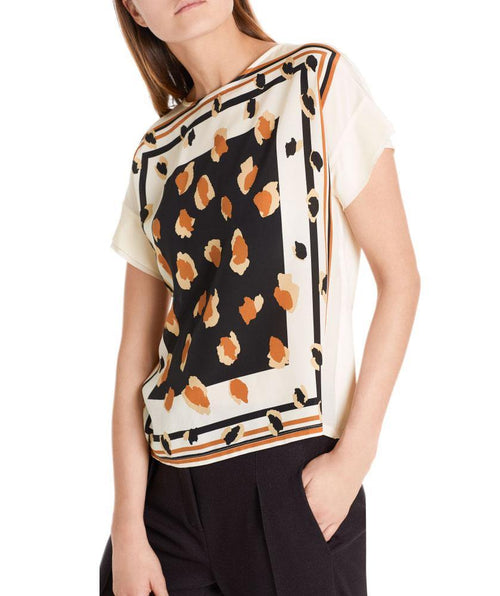 Leopard print silk tee - Premium tops from Marc Cain - Just $99! Shop now at Mary Walter