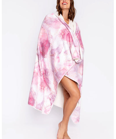 Cozy Pink Marble Blanket
