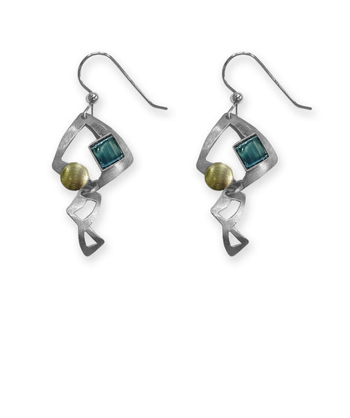 Square drop earring aqua - Premium earrings from Christoph Poly - Just $40! Shop now at Mary Walter