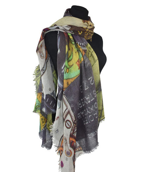 Ten-after clock scarf - Premium scarves from DUPATTA - Just $94! Shop now at Mary Walter