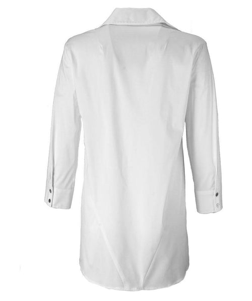 3/4 sleeve trapeze shirt White - Mary Walter