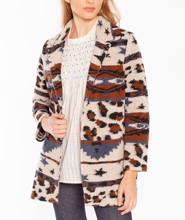 Cozy Leopard Jacquard Jacket - Premium sweaters from Villagallo - Just $79.20! Shop now at Mary Walter