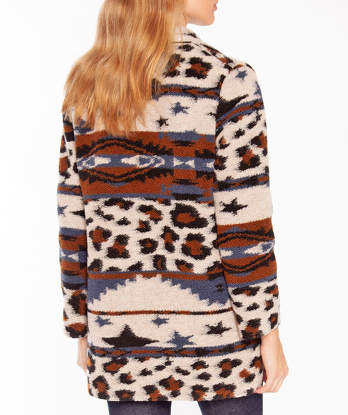 Cozy Leopard Jacquard Jacket - Premium sweaters from Villagallo - Just $79.20! Shop now at Mary Walter