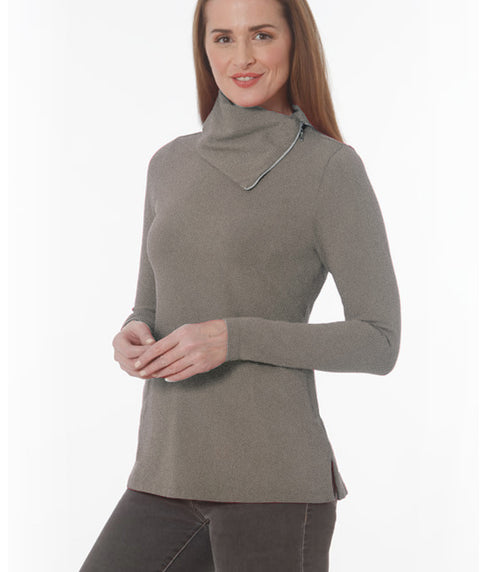 Zip cowl tunic Putty